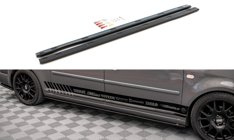 Sideskirt aanzets glanzend zwart passend voor VW Caddy 3 long version Maxton Design