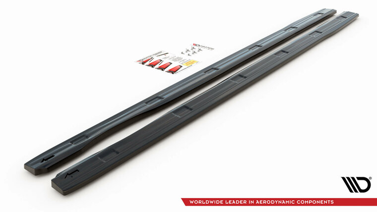 Sideskirt aanzets glanzend zwart passend voor VW Caddy 3 long version Maxton Design