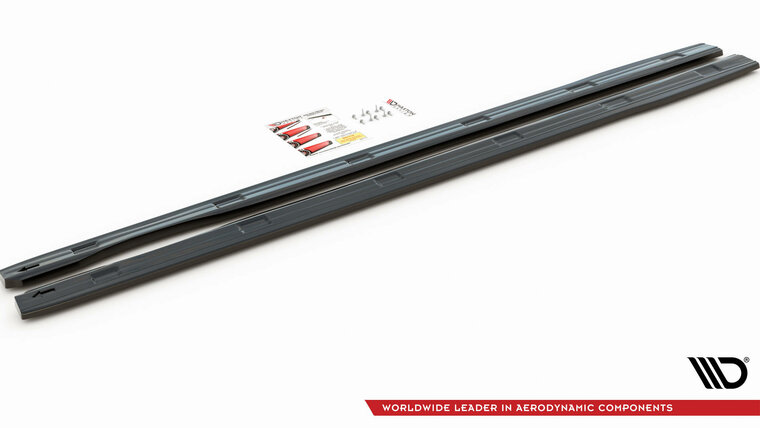 Sideskirt aanzets glanzend zwart passend voor VW Caddy 3 long version Maxton Design