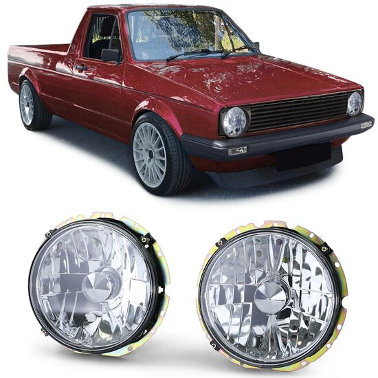 Koplampen chroom passend voor VW Caddy 1