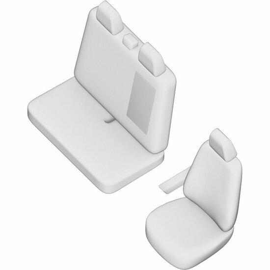 Original Design Stoffen Stoelhoezenset 2+1 passend voor Mercedes Sprinter W906 model 2006 - 2017 en Volkswagen Crafter 2006 - 2014 (met armsteun in bank) 