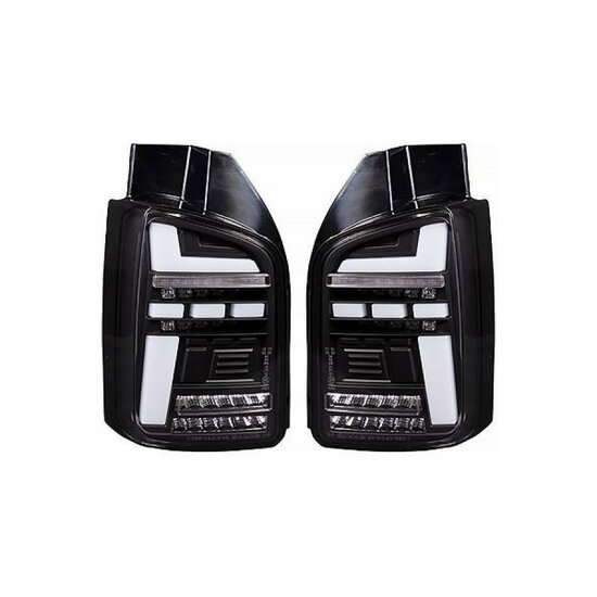 LED lightbar achterlichten smoke passend voor VW Transporter T6.1 model 2019 - 2024 met dubbele deuren