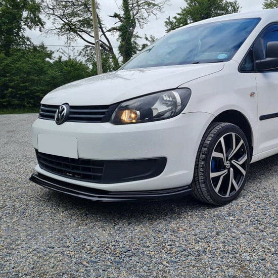 Front spoiler glanzend zwart passend voor VW Caddy 3 facelift model 2010 - 2015