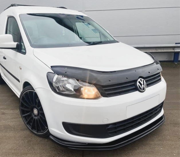 Front spoiler glanzend zwart passend voor VW Caddy 3 facelift model 2010 - 2015