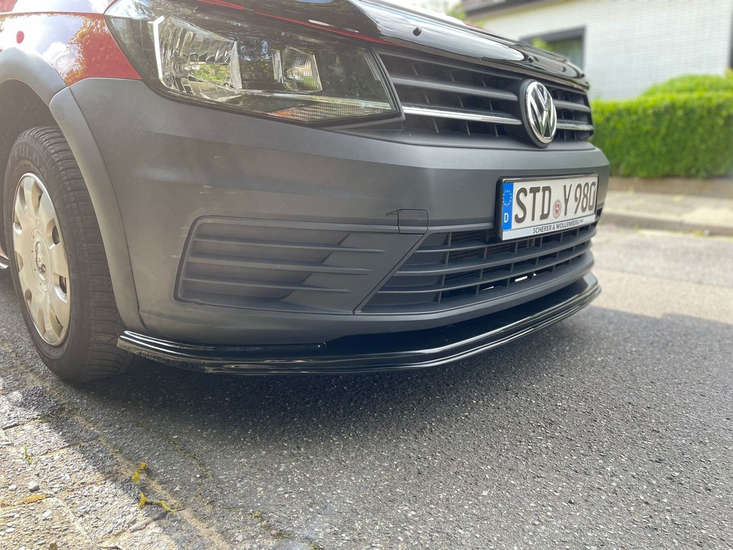Front spoiler glanzend zwart passend voor VW Caddy 4 model 2015 - 2021