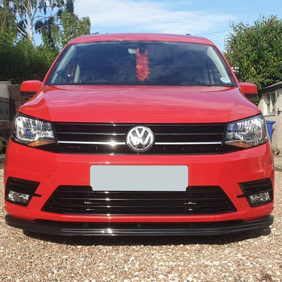 Front spoiler glanzend zwart passend voor VW Caddy 4 model 2015 - 2021