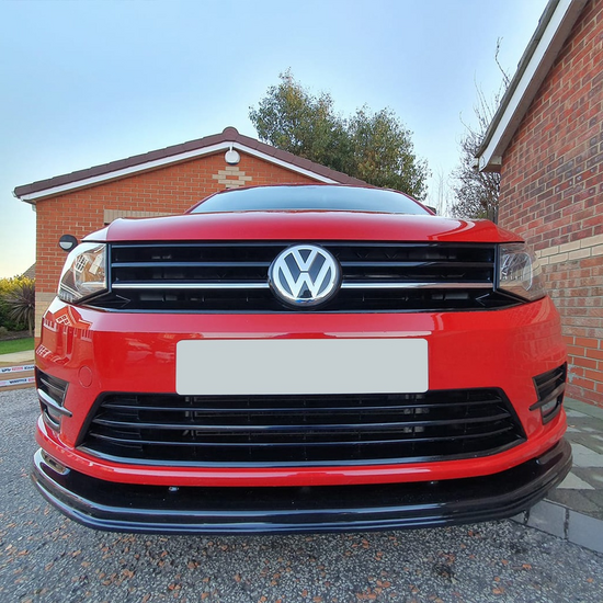 Front spoiler glanzend zwart passend voor VW Caddy 4 model 2015 - 2021