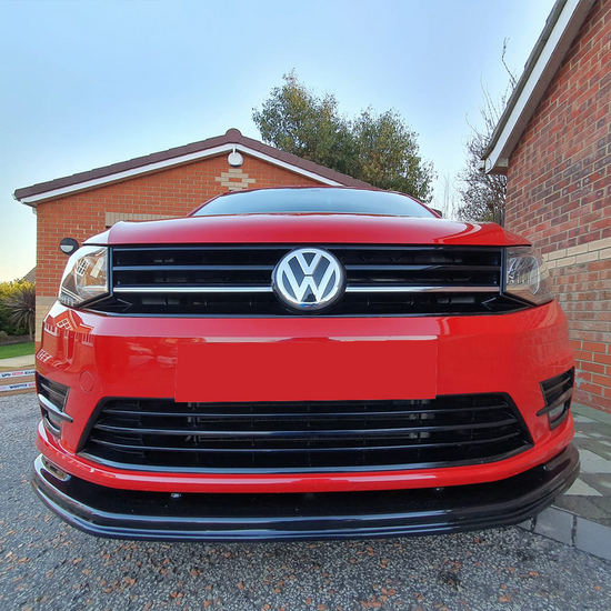 Front spoiler glanzend zwart passend voor VW Caddy 4 model 2015 - 2021