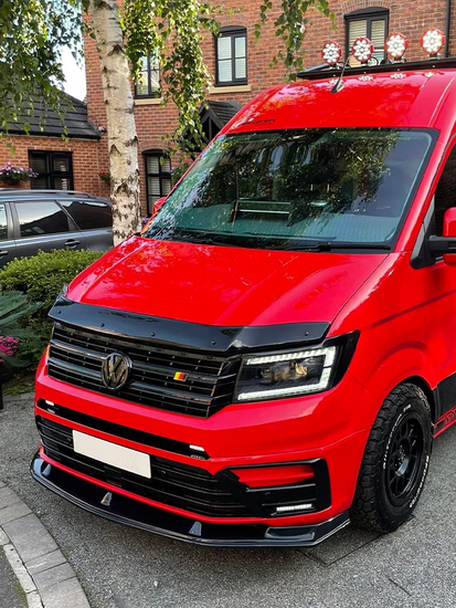 Front spoiler glanzend zwart passend voor VW Crafter model vanaf 2017 en MAN TGE model vanaf 2017