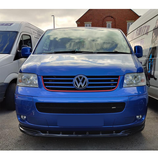 Front spoiler glanzend zwart passend voor VW Transporter T5 model 2003 - 2009