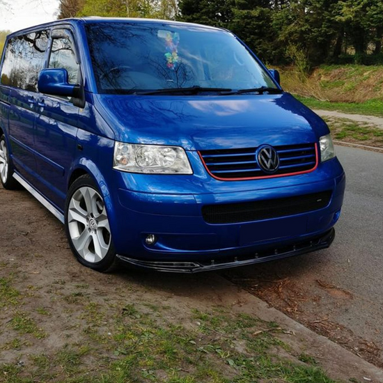 Front spoiler glanzend zwart passend voor VW Transporter T5 model 2003 - 2009