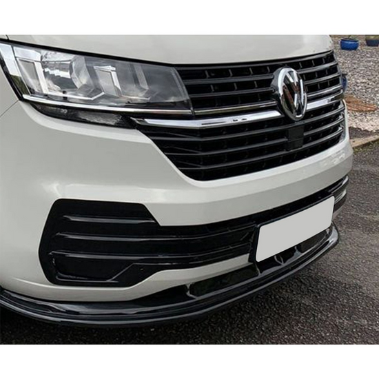 Front spoiler glanzend zwart passend voor VW Transporter T6.1 model 2019 - 2023 