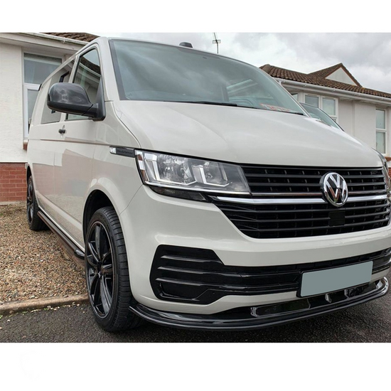 Front spoiler glanzend zwart passend voor VW Transporter T6.1 model 2019 - 2023 
