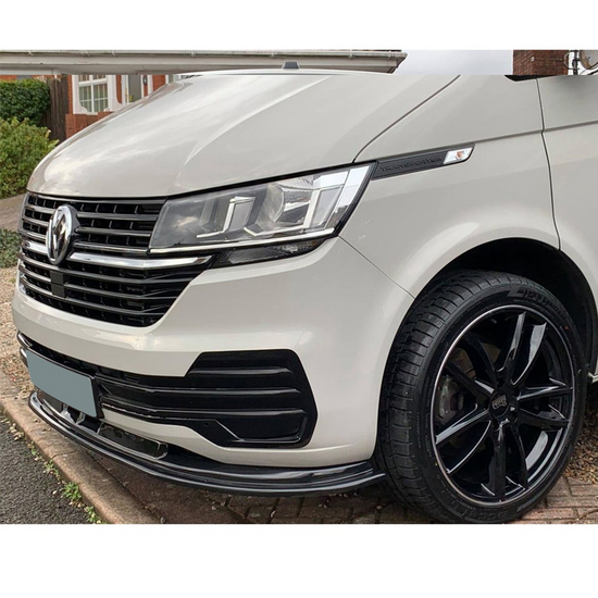 Front spoiler glanzend zwart passend voor VW Transporter T6.1 model 2019 - 2023 