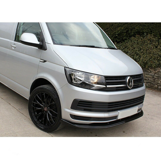 Front spoiler glanzend zwart passend voor VW Transporter T6 model 2015 - 2019