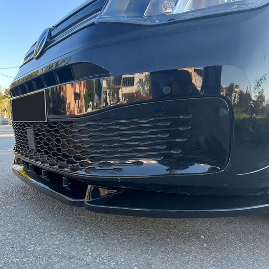 Front spoiler glanzend zwart passend voor VW Caddy 5 model 2020 - heden versie 2