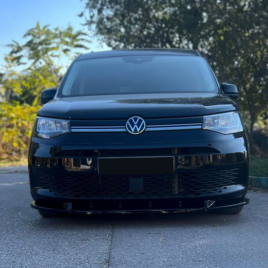 Front spoiler glanzend zwart passend voor VW Caddy 5 model 2020 - heden versie 2