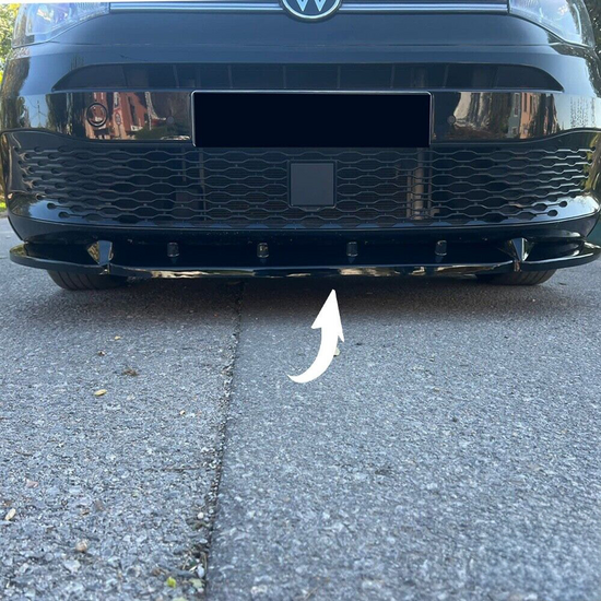 Front spoiler glanzend zwart passend voor VW Caddy 5 model 2020 - heden versie 2