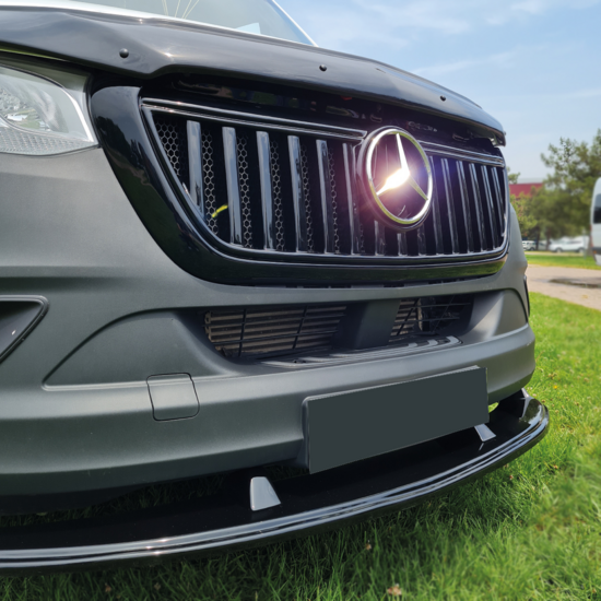 Front spoiler glanzend zwart passend voor Mercedes Sprinter W907 model vanaf 2018 versie 1