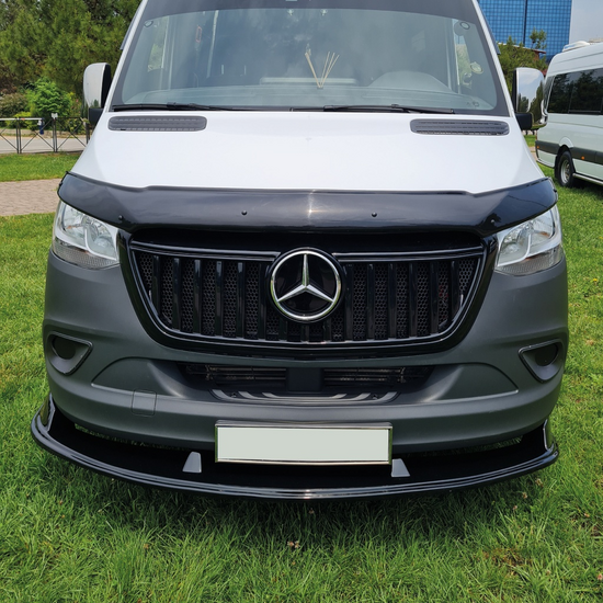 Front spoiler glanzend zwart passend voor Mercedes Sprinter W907 model vanaf 2018 versie 1