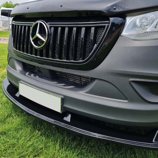 Front spoiler glanzend zwart passend voor Mercedes Sprinter W907 model vanaf 2018 versie 1