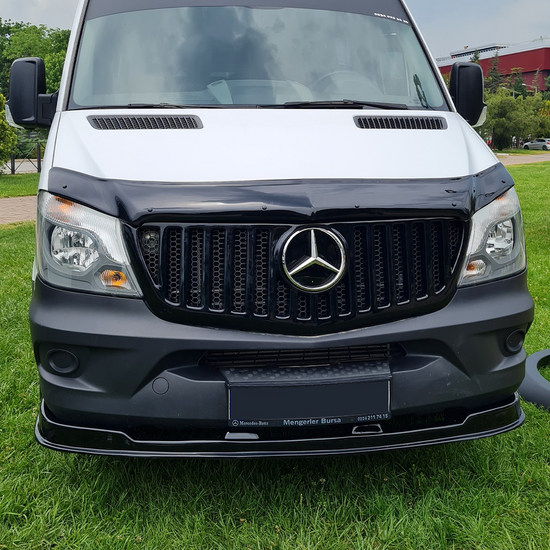 Front spoiler glanzend zwart passend voor Mercedes Sprinter W906 facelift model 2014 - 2018