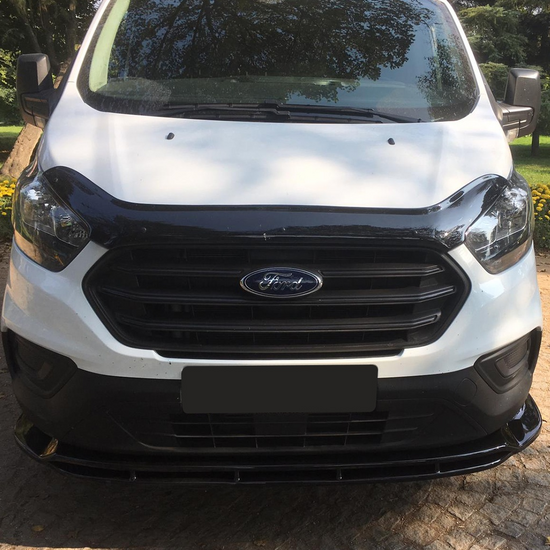 Front spoiler glanzend zwart passend voor Ford Transit Custom MK1 facelift model 2018 - 2023