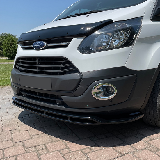 Front spoiler glanzend zwart passend voor Ford Transit Custom MK1 model 2012 - 2018