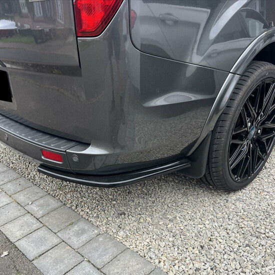 Splitters achter bumper glanzend zwart passend voor Ford Transit Custom MK1 facelift model 2018 - 2023