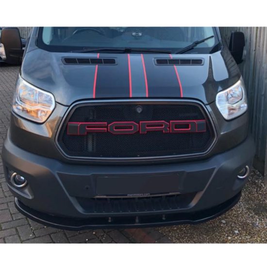 Front spoiler glanzend zwart passend voor Ford Transit Bus model 2013 - 2019