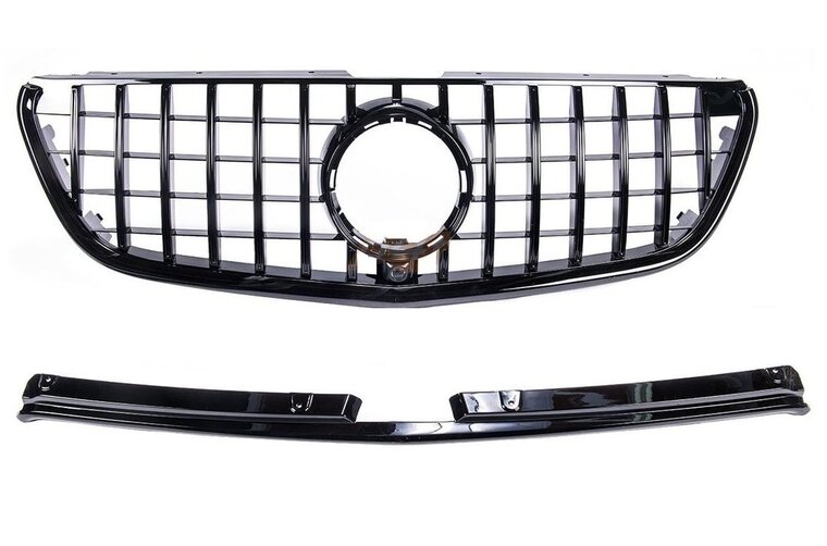 Glanzend zwarte gril GT passend voor Mercedes V-Klasse W447 model 2014 - 2019