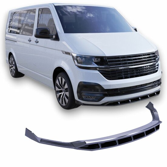 Glanzend zwarte frontsplitter passend voor VW Transporter T6.1