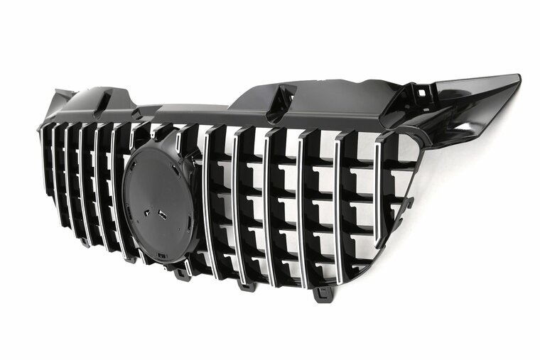 Glanzend zwarte grill met chromen accenten passend voor Mercedes Sprinter W906 pre-facelift model 2006 - 2013 