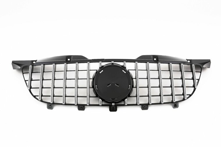 Glanzend zwarte grill met chromen accenten passend voor Mercedes Sprinter W906 pre-facelift model 2006 - 2013 
