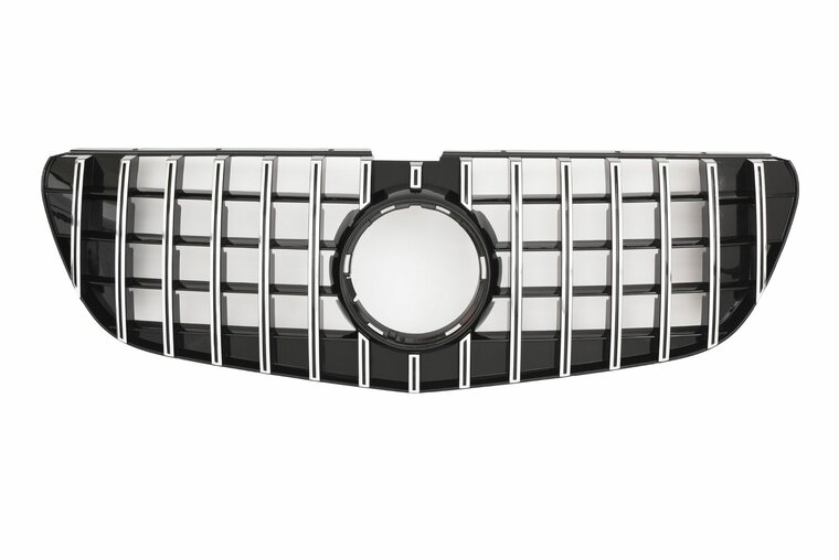 Glanzend zwarte grill met chromen accenten passend voor Mercedes W447 Vito model 2014 - 02/2019