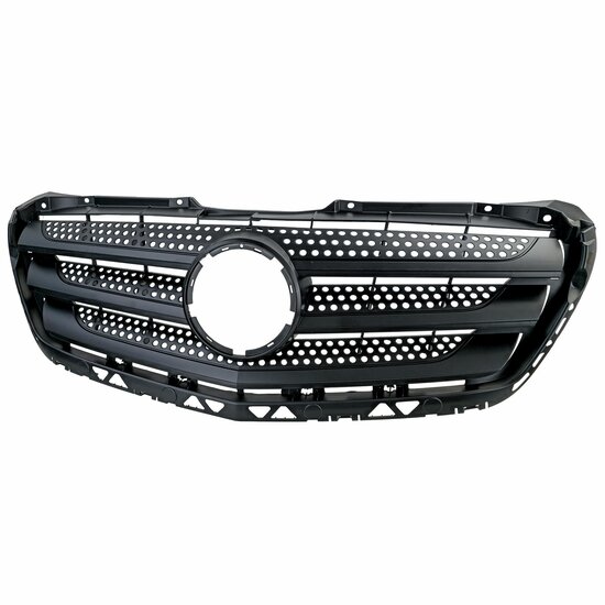 Grille zwart met chromen spijlen passend voor Mercedes Sprinter W906 model 2013 - 2018