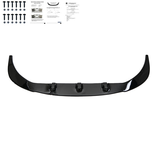 Glanzend zwarte frontlip passend voor VW Transporter T5 model 2010 - 2015 met sportline voorbumper