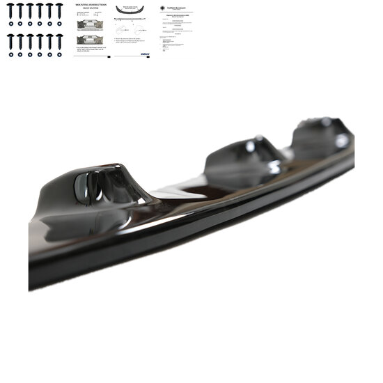 Glanzend zwarte frontlip passend voor VW Transporter T5 model 2010 - 2015 met sportline voorbumper