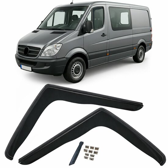Zijwindschermen dark passend voor Mercedes Sprinter W906 model 2006 - 2018