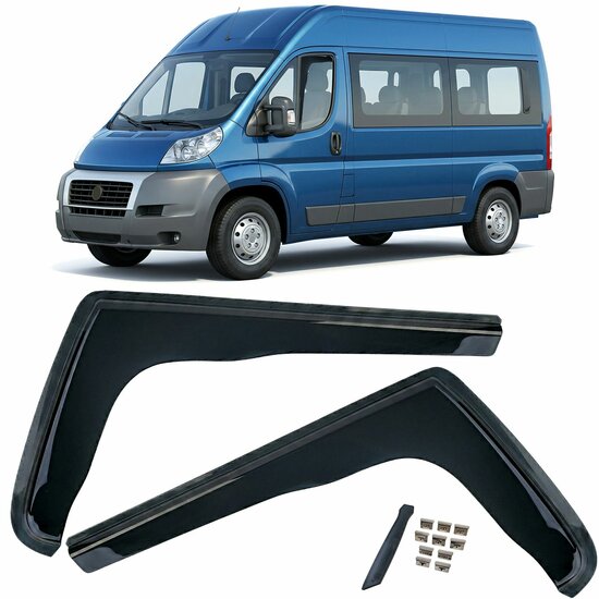 Zijwindschermen dark passend voor Citroen Jumper, Fiat Ducato en Peugeot Boxer model vanaf 2006