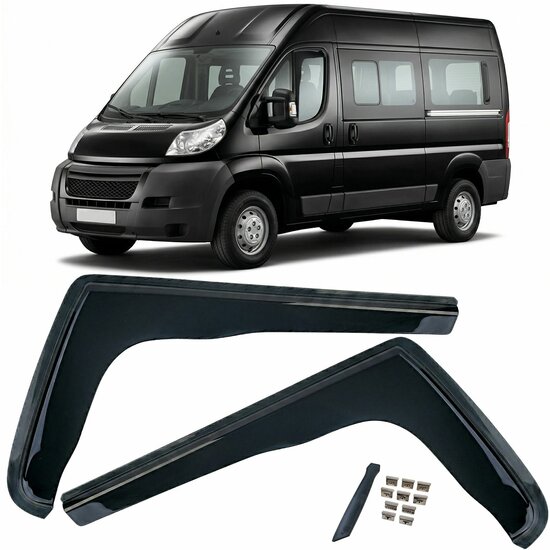 Zijwindschermen dark passend voor Citroen Jumper, Fiat Ducato en Peugeot Boxer model vanaf 2006
