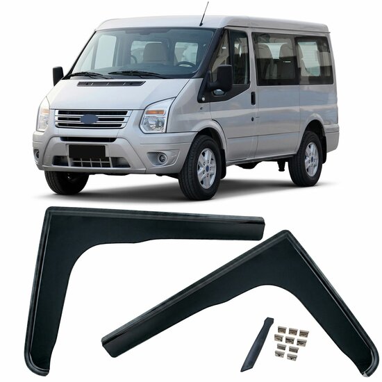 Zijwindschermen Dark passend voor Ford Transit model 2006 - 2014