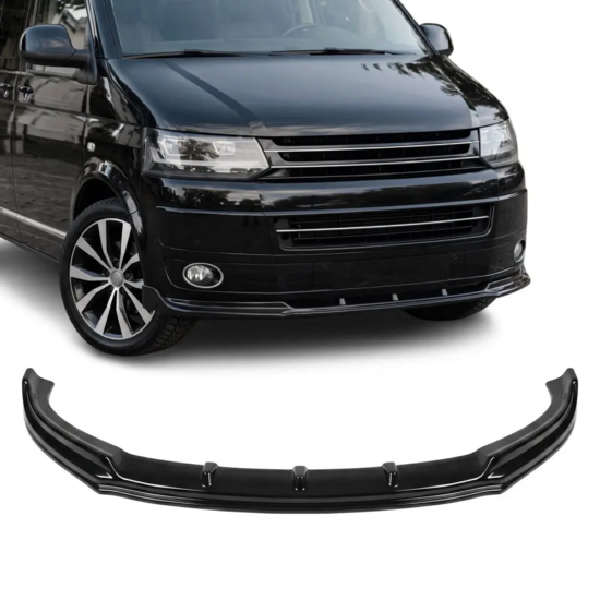 Glanzend zwarte frontlip passend voor VW Transporter T5.1 model 2009 - 2014