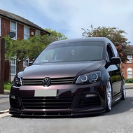 Front spoiler glanzend zwart passend voor VW Caddy 3 facelift model 2010 - 2015
