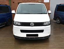 Front spoiler glanzend zwart passend voor VW Transporter T5 facelift model 2010 - 2015