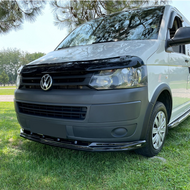 Front spoiler glanzend zwart passend voor VW Transporter T5 facelift model 2010 - 2015