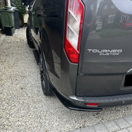 Splitters achter bumper glanzend zwart passend voor Ford Transit Custom MK1 facelift model 2018 - 2023
