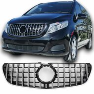 Glanzend zwarte grille met chromen accenten passend voor Mercedes V-Klasse W447 model 2014 - 02/2019