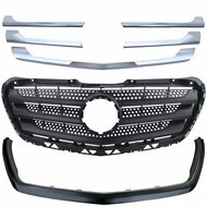 Grille zwart met chromen spijlen passend voor Mercedes Sprinter W906 model 2013 - 2018