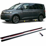 Glanzend zwarte sideskirt aanzets passend voor VW T7 L2 (langere wielbasis) model vanaf 2024